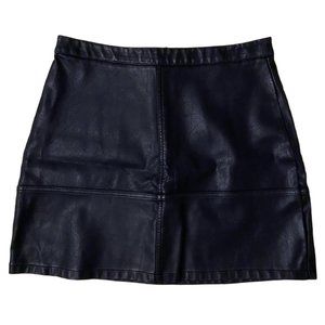 {New Look} NWOT Black Leather Mini Skirt - size 8